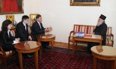 19 December 2012 The members of the National Assembly’s delegation talk to His Holiness the Patriarch of Serbia